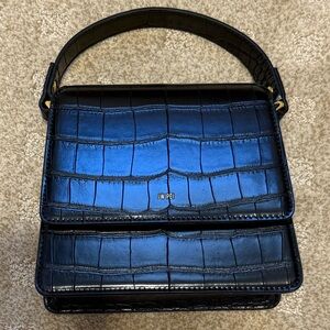 JW PEI Black Croc-Embossed Handbag